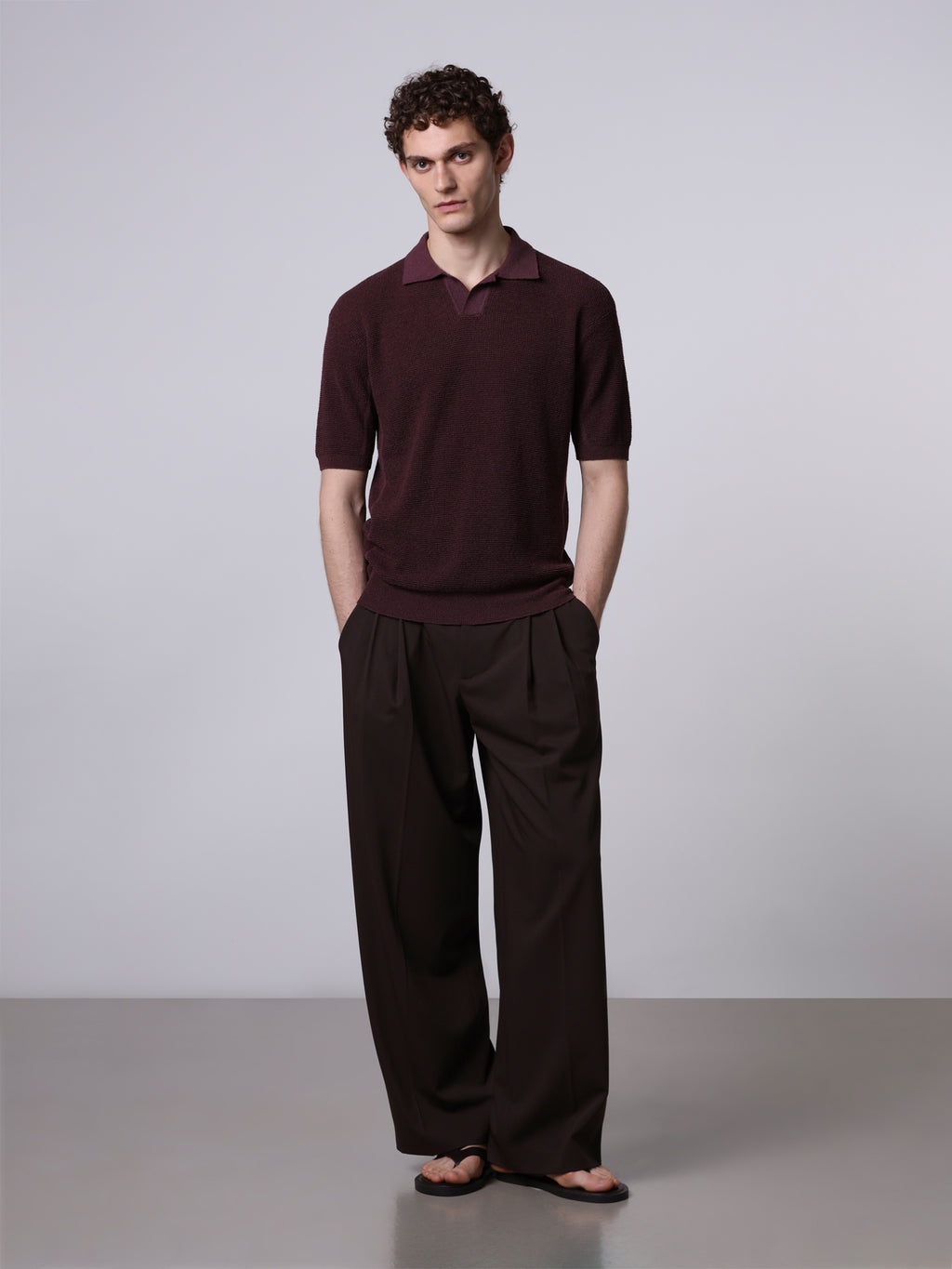 Textured knit polo