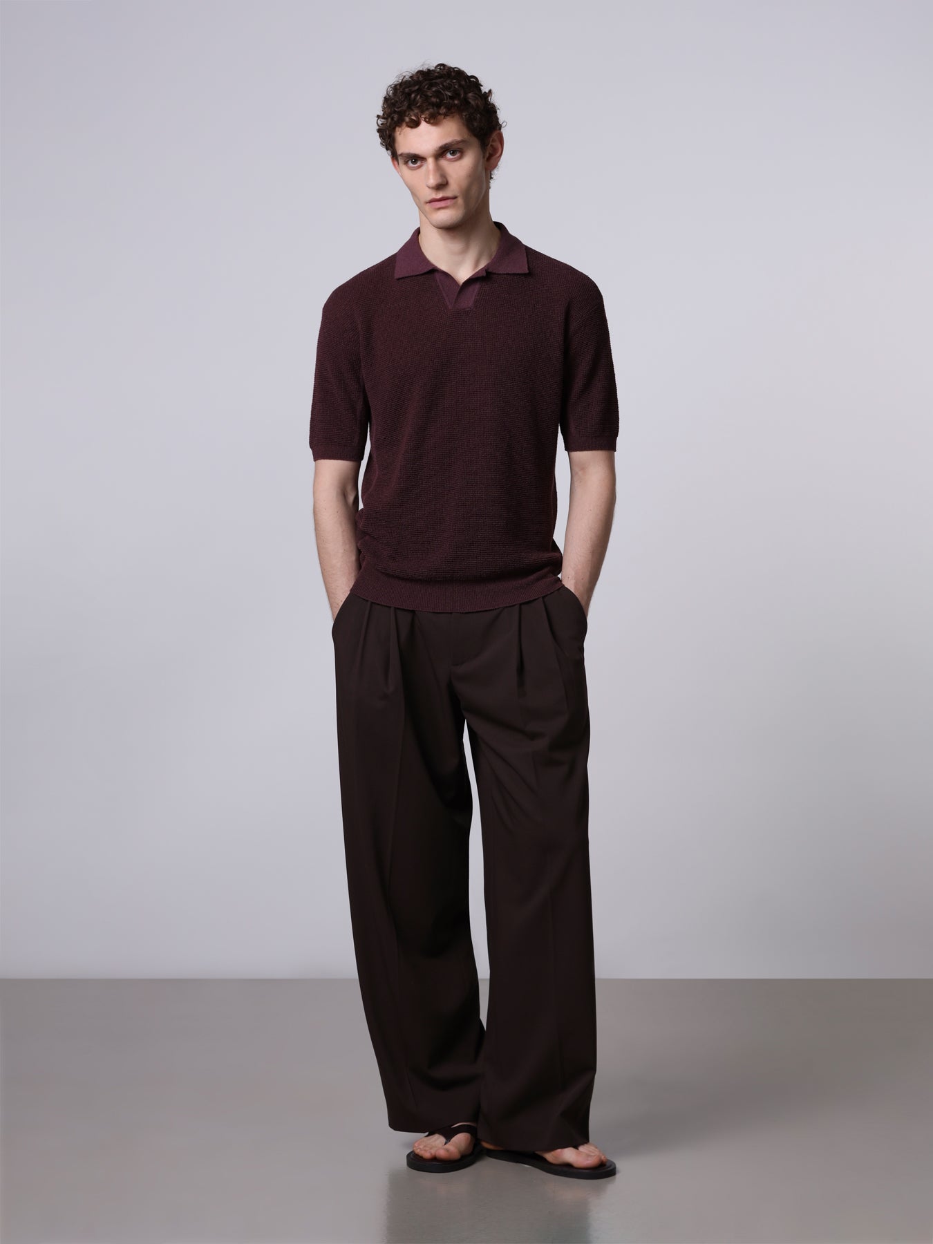 Textured knit polo