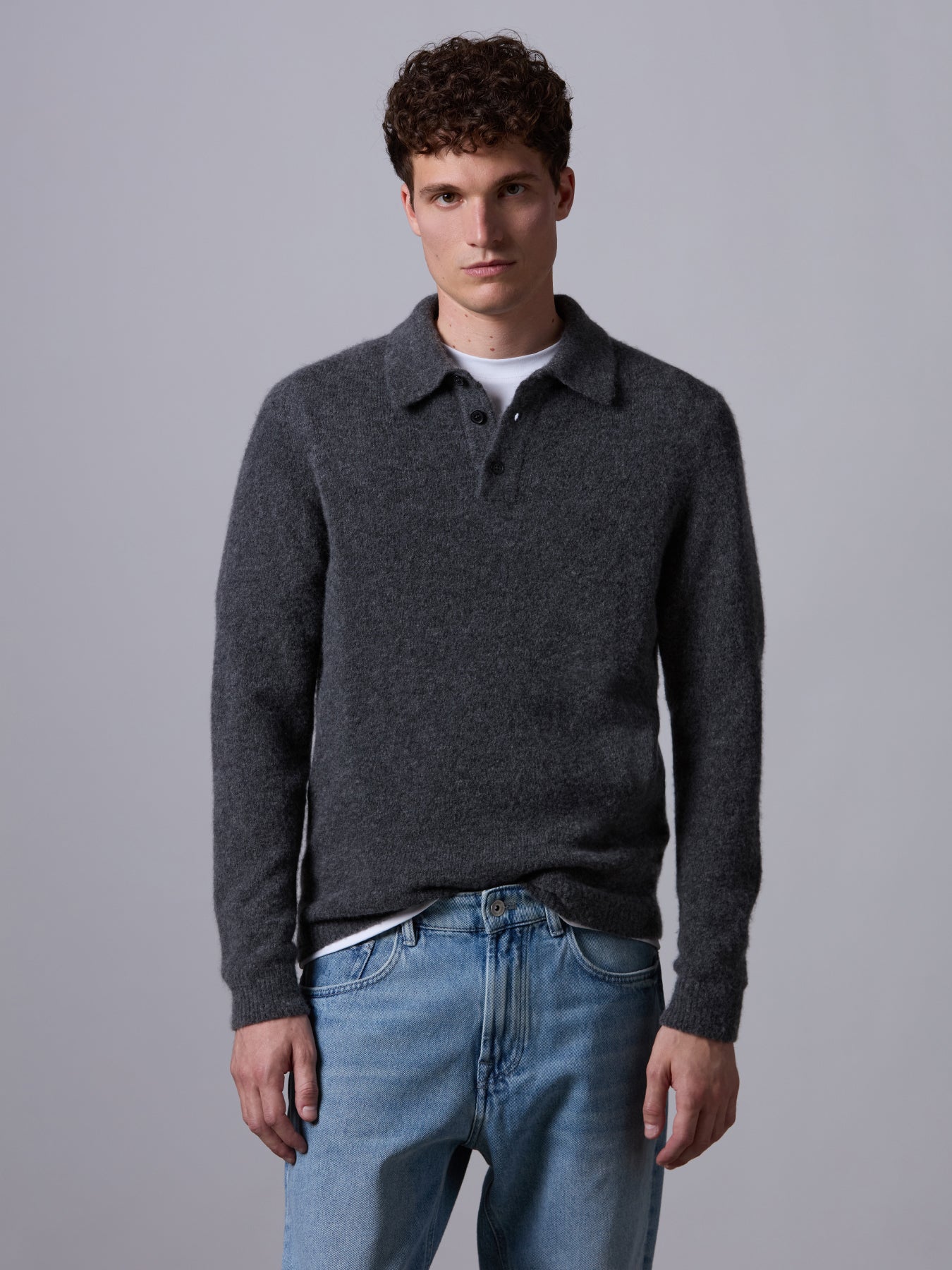 Cashmere and silk polo