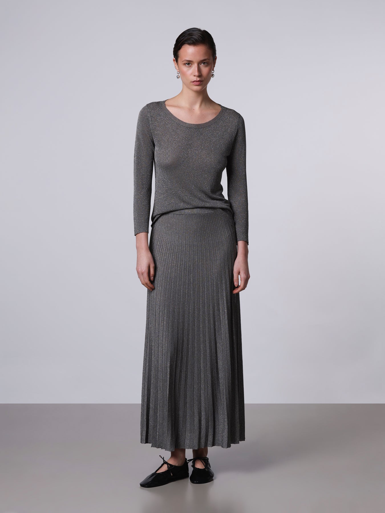 Lurex plissé skirt