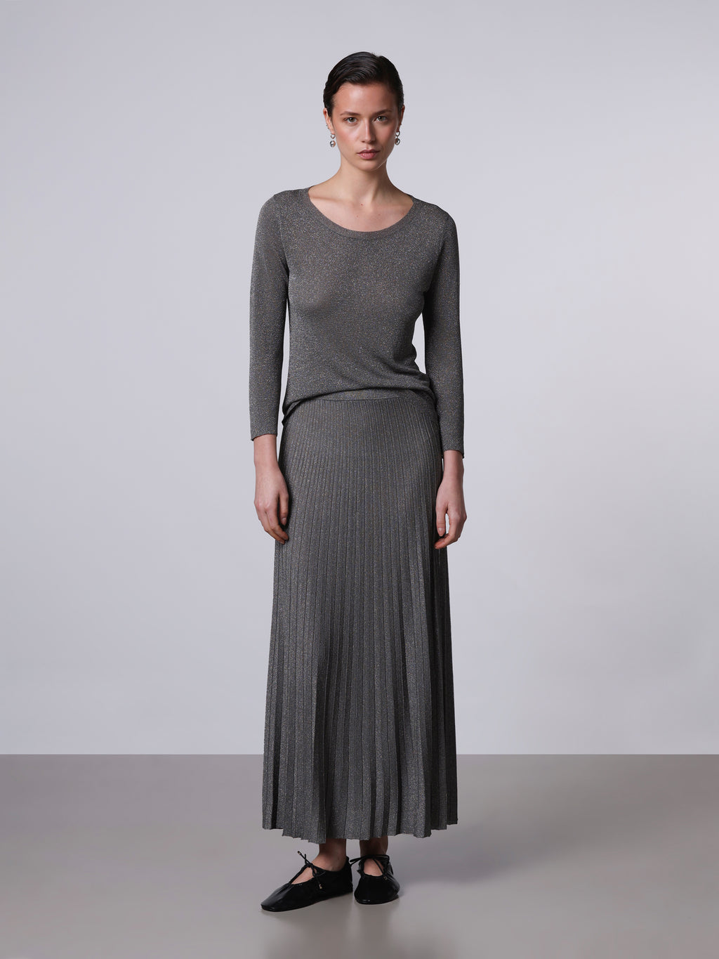 Lurex plissé skirt