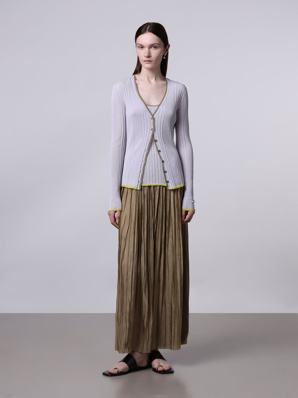 Plissé long skirt