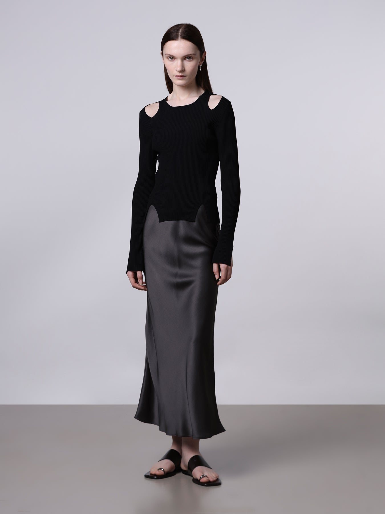 Silk longuette skirt