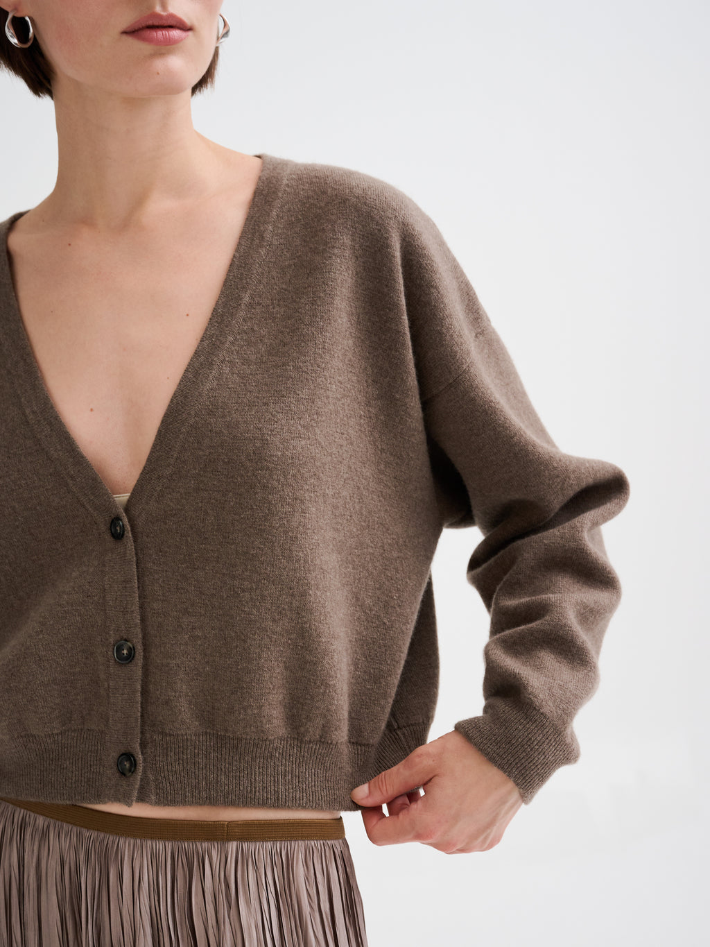Boxy merino wool cardigan