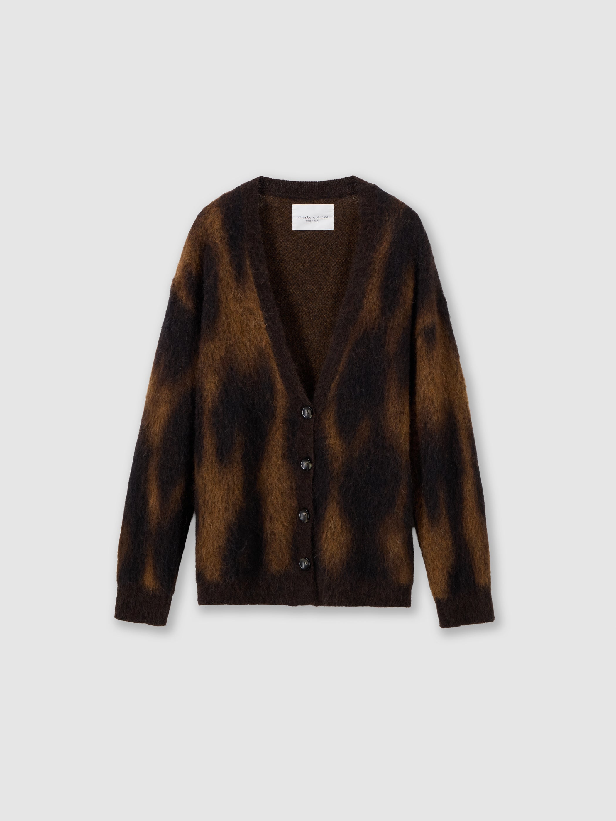 Oversized animal jacquard cardigan