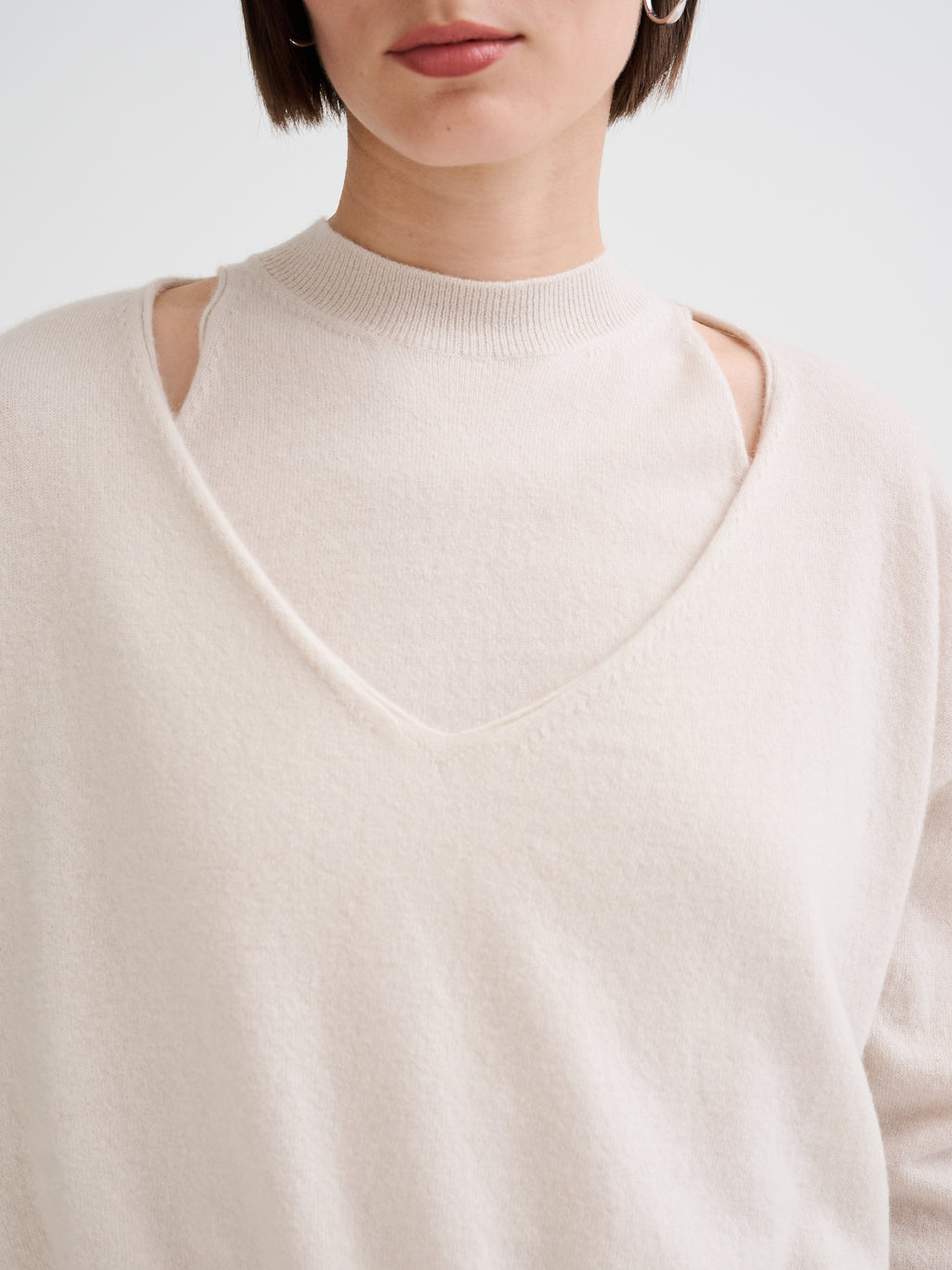 Merino wool and cashmere V-neck sweater