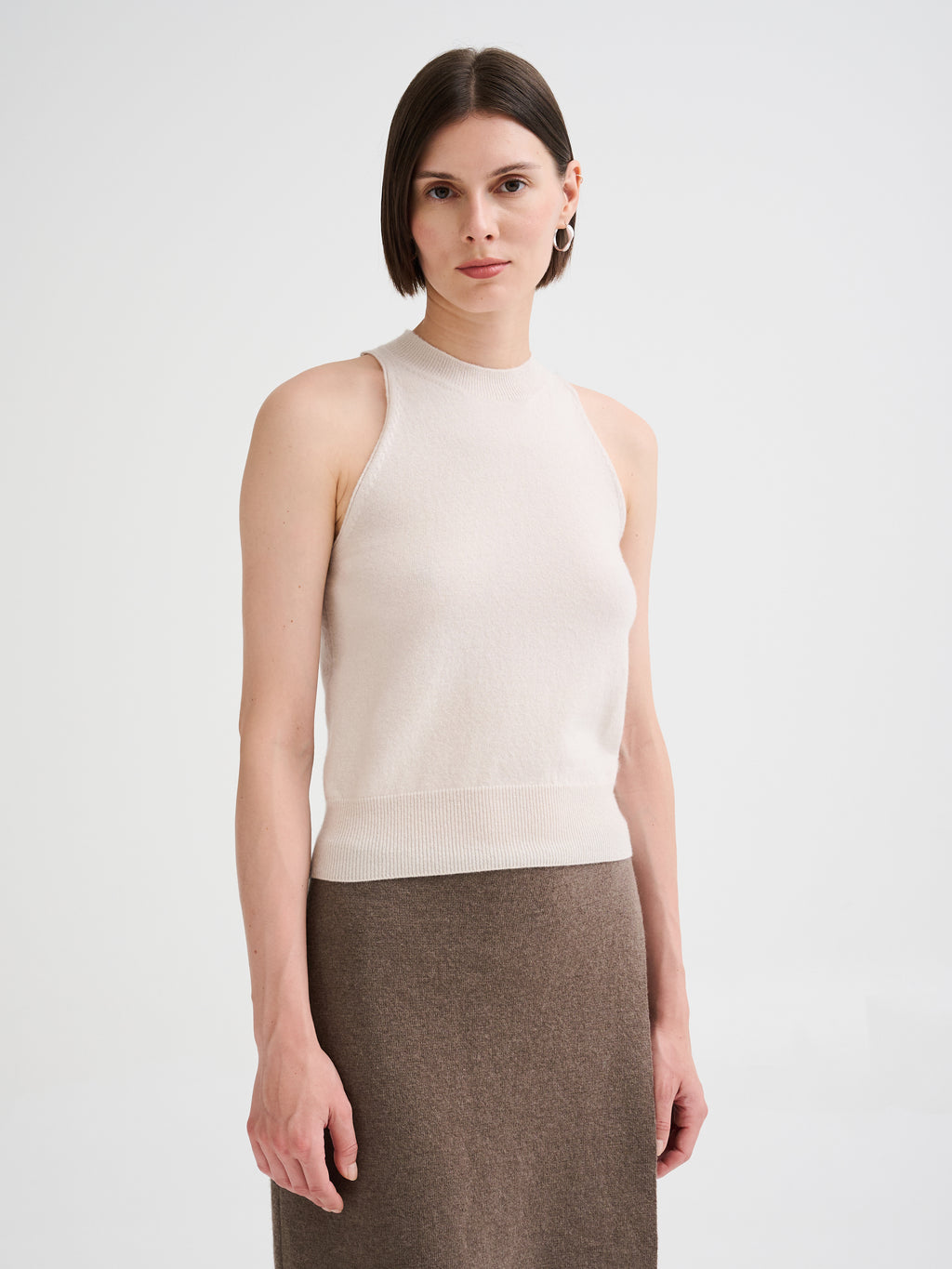 Merino wool and cashmere halter-neck top