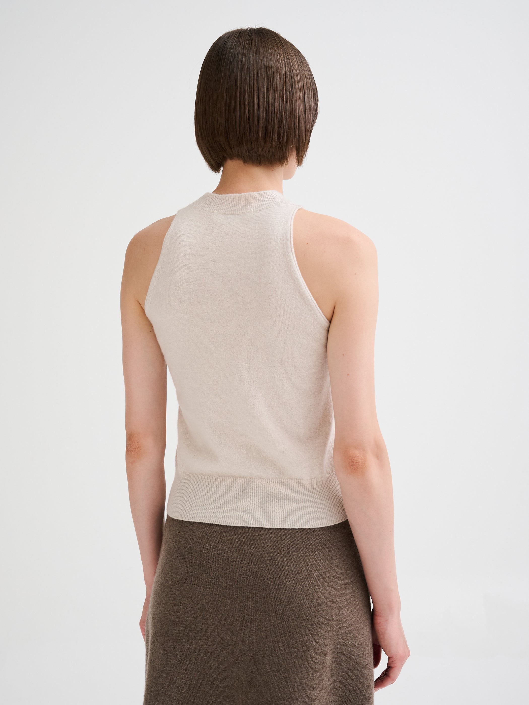 Merino wool and cashmere halter-neck top
