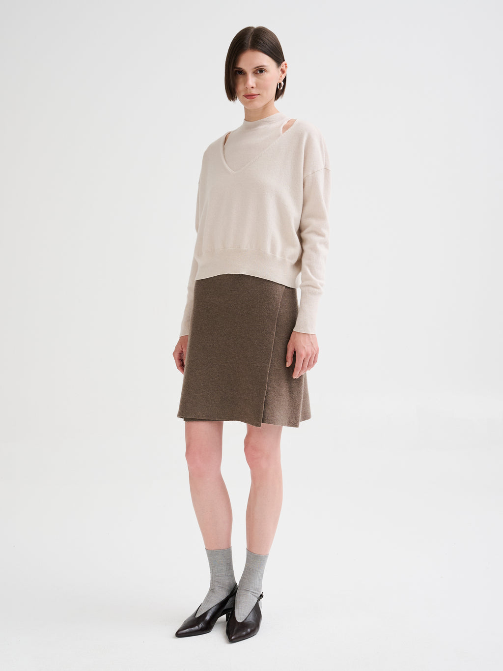 Merino wool and cashmere halter-neck top