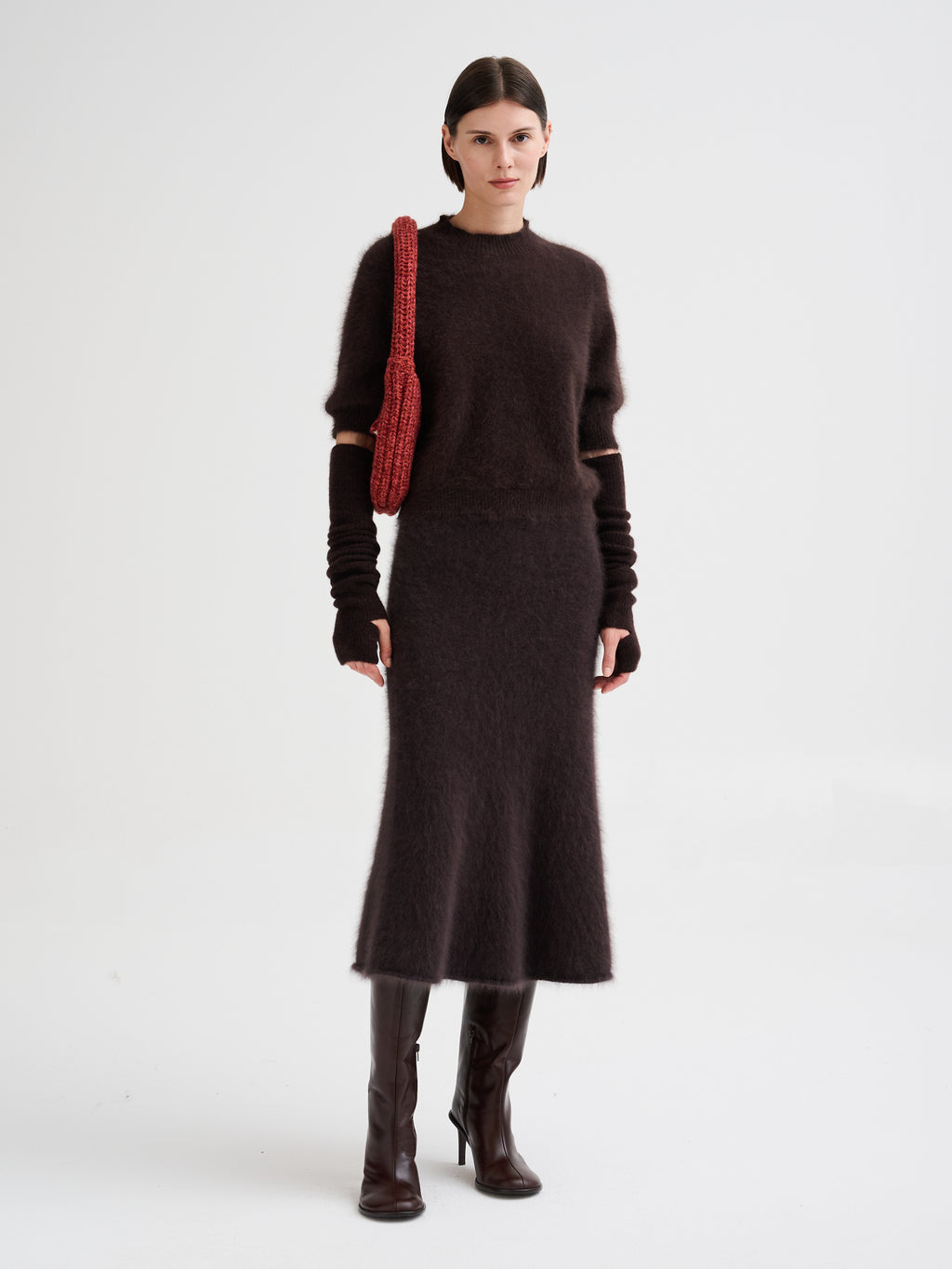 Angora midi skirt