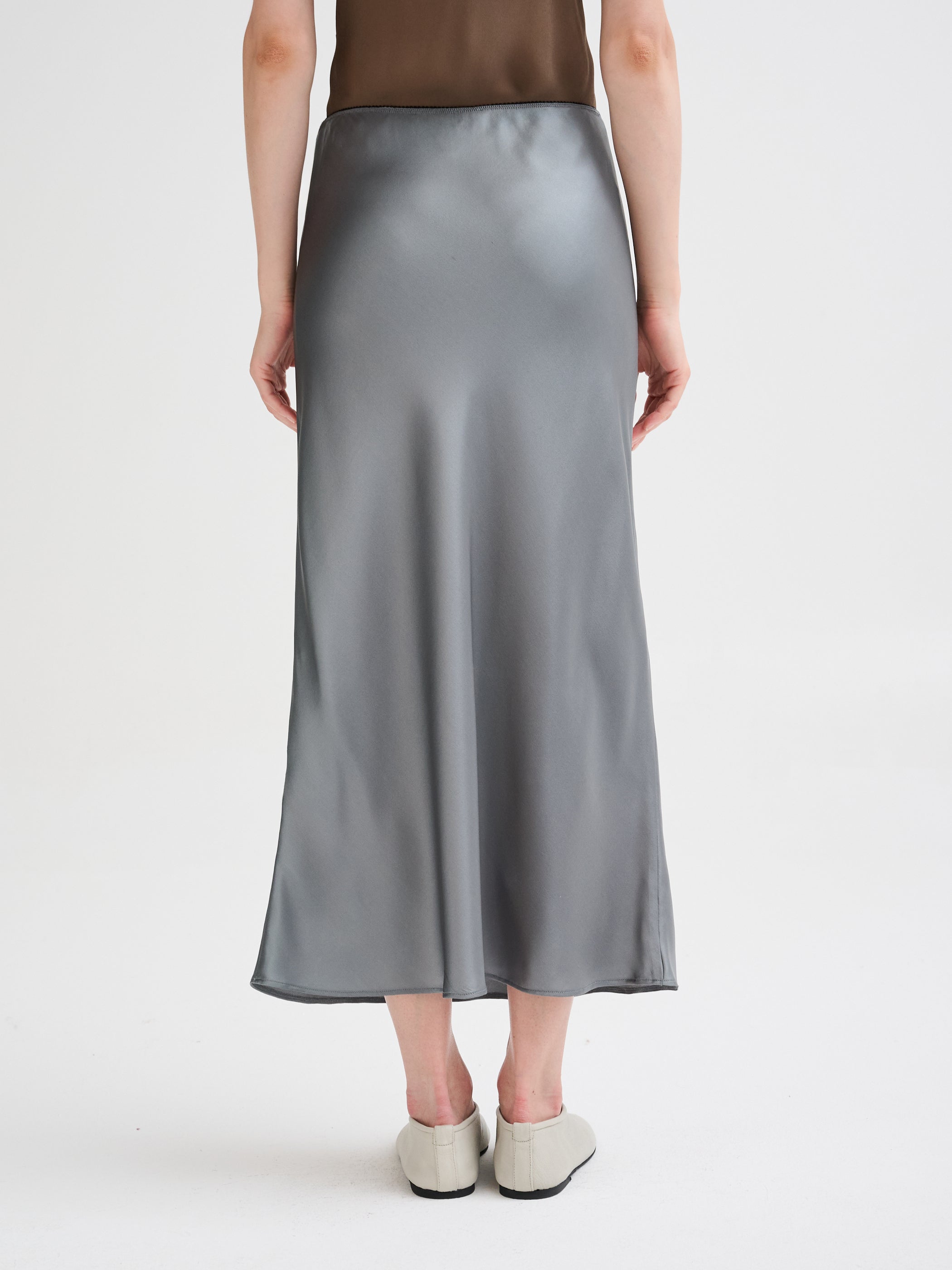 Silk midi skirt