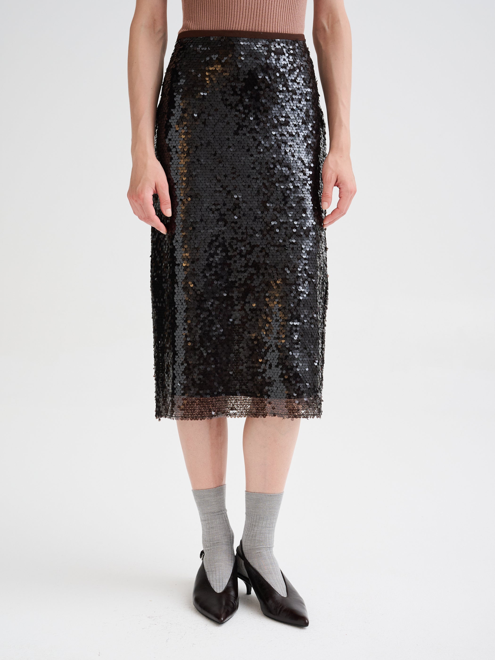 Midi sequin skirt