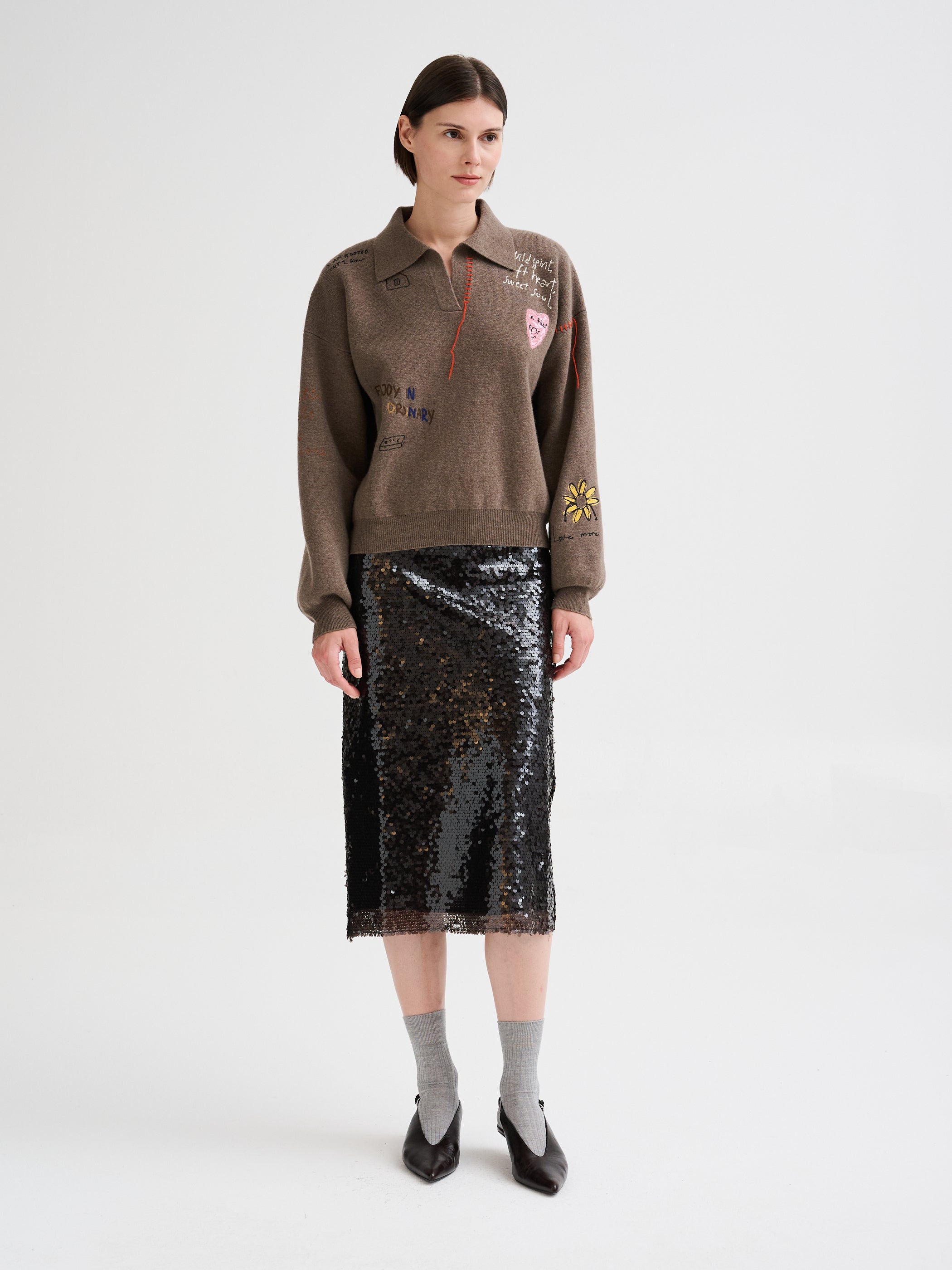 Midi sequin skirt