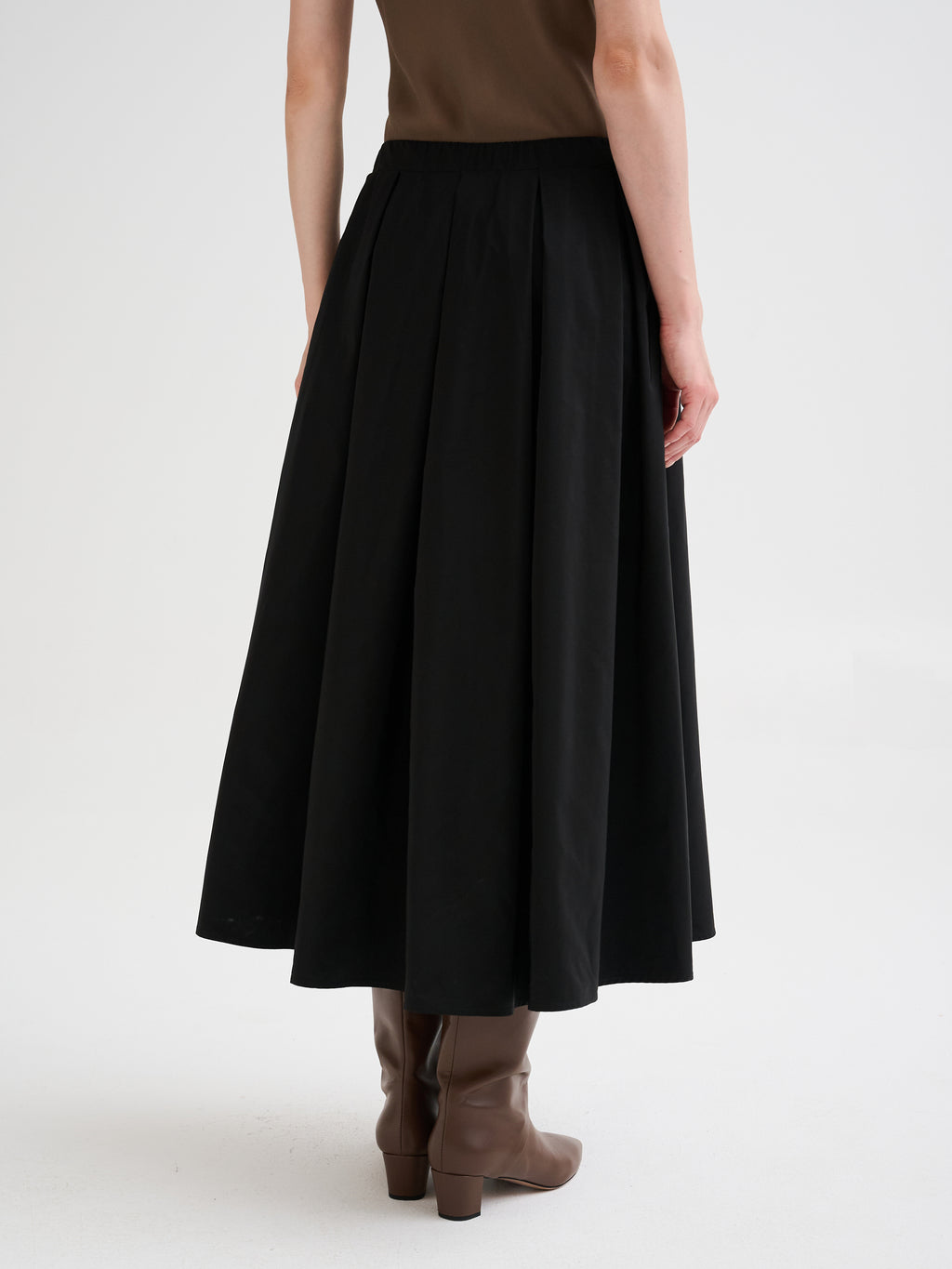 Technical fabric midi skirt