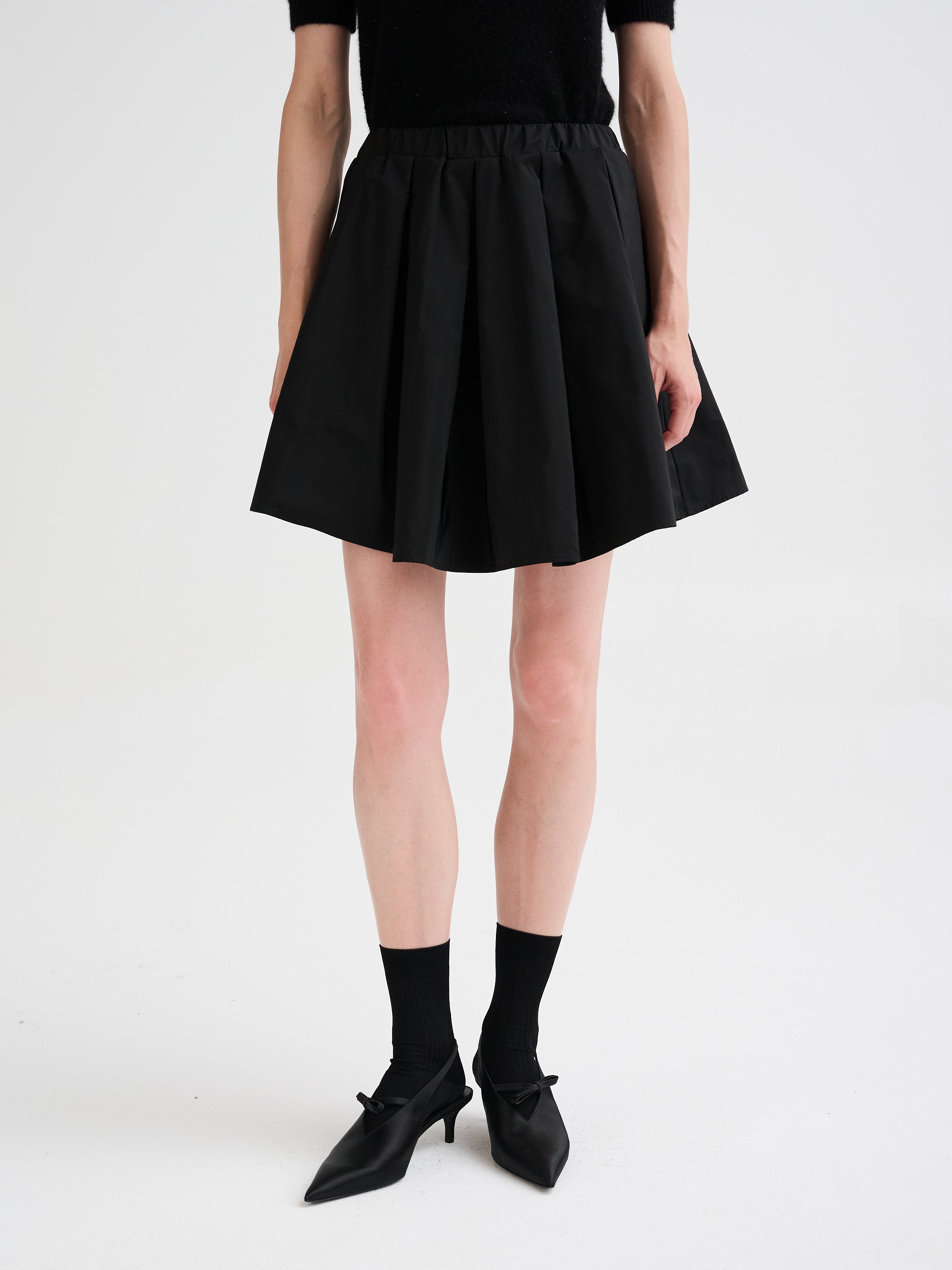 Technical fabric mini skirt