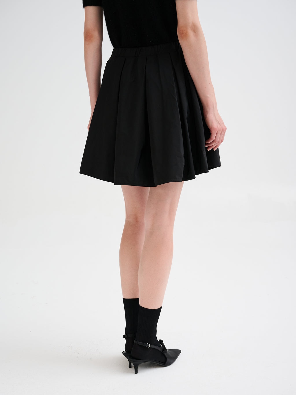 Technical fabric mini skirt