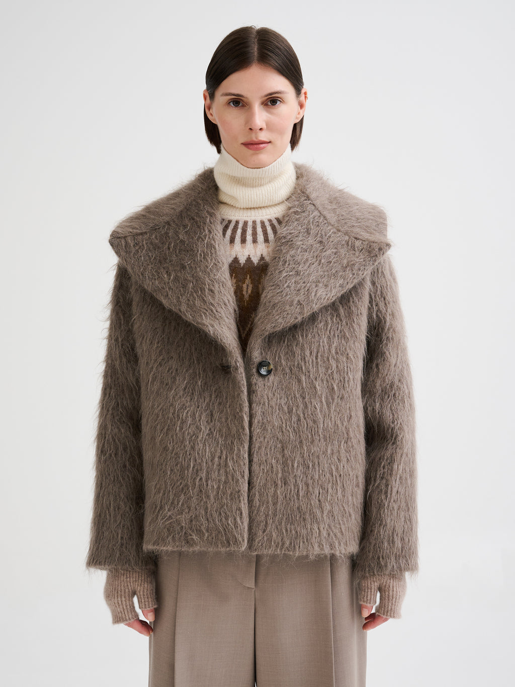 Wool, alpaca and mohair caban