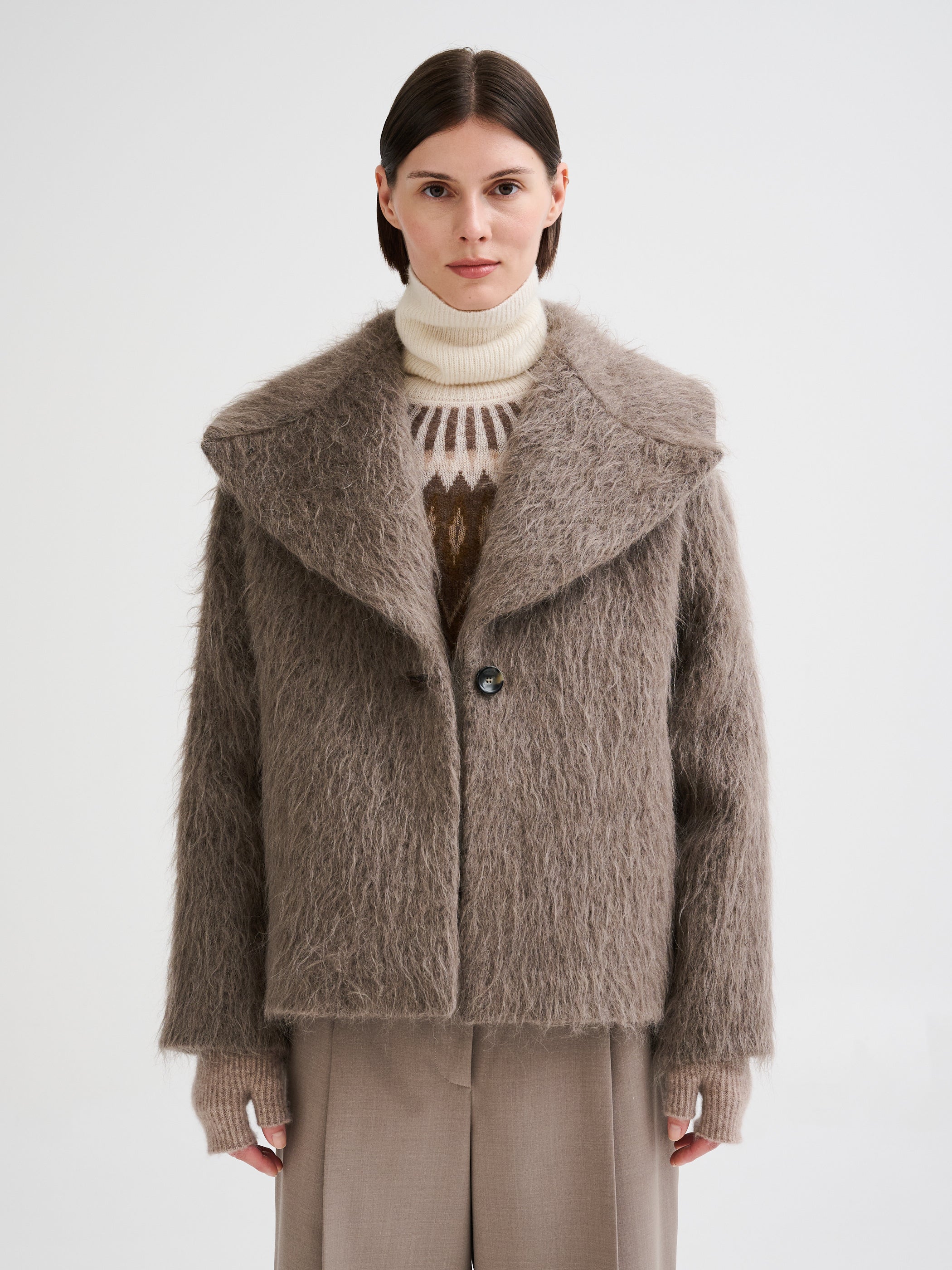 Wool, alpaca and mohair caban