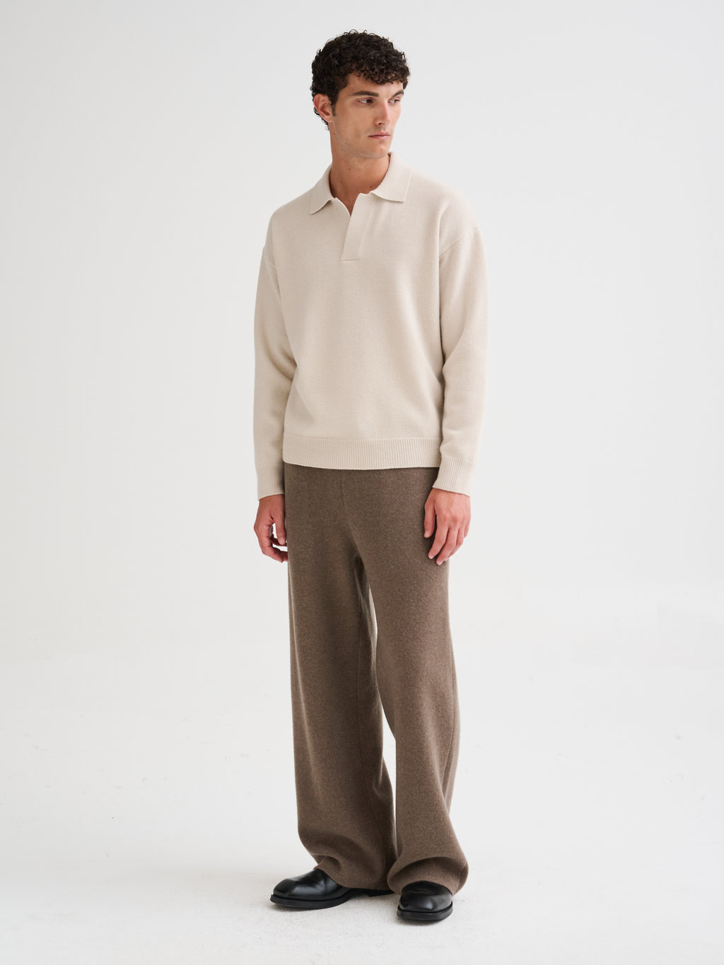 Oversized buttonless polo