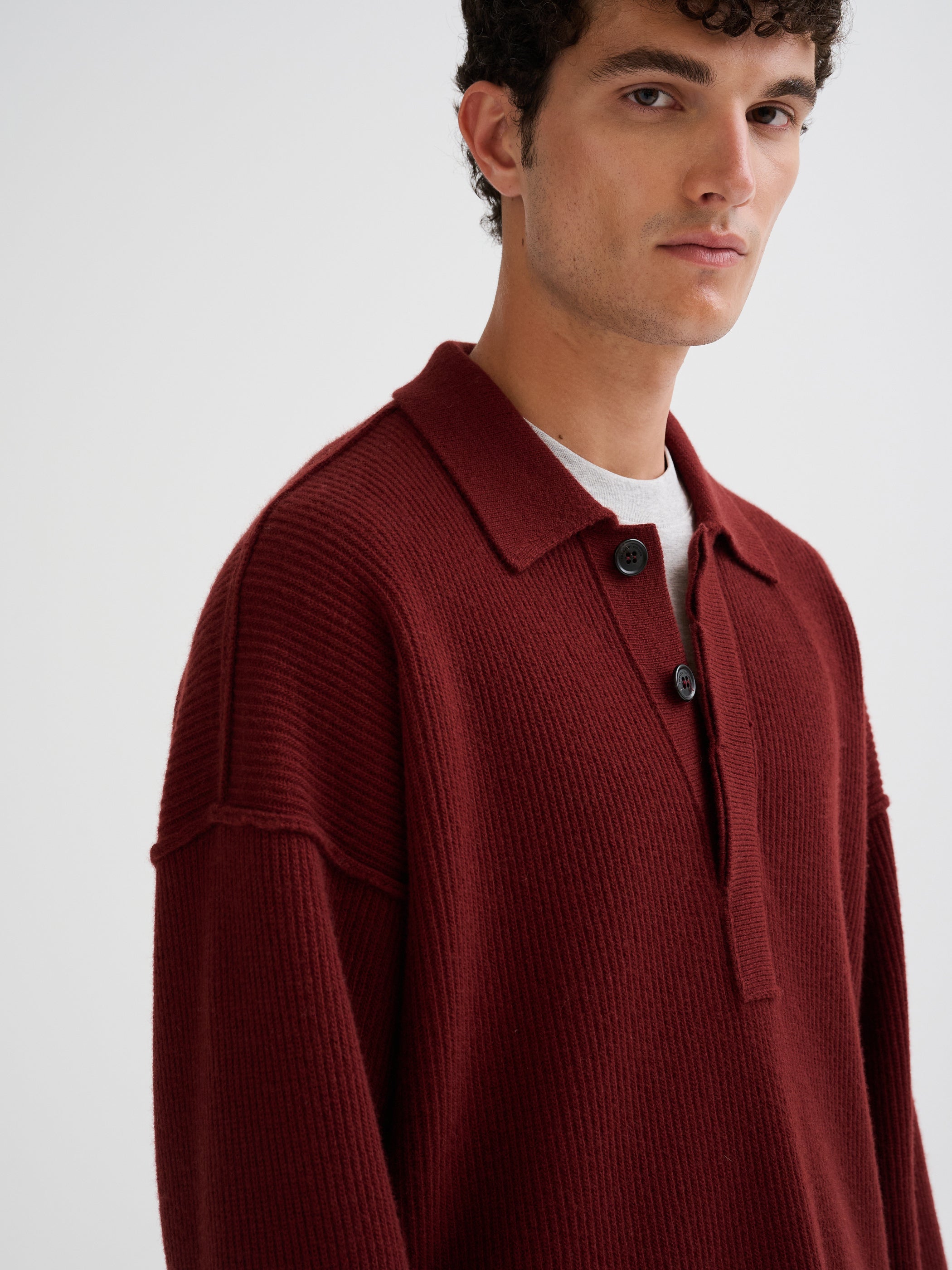 Oversized ribbed polo