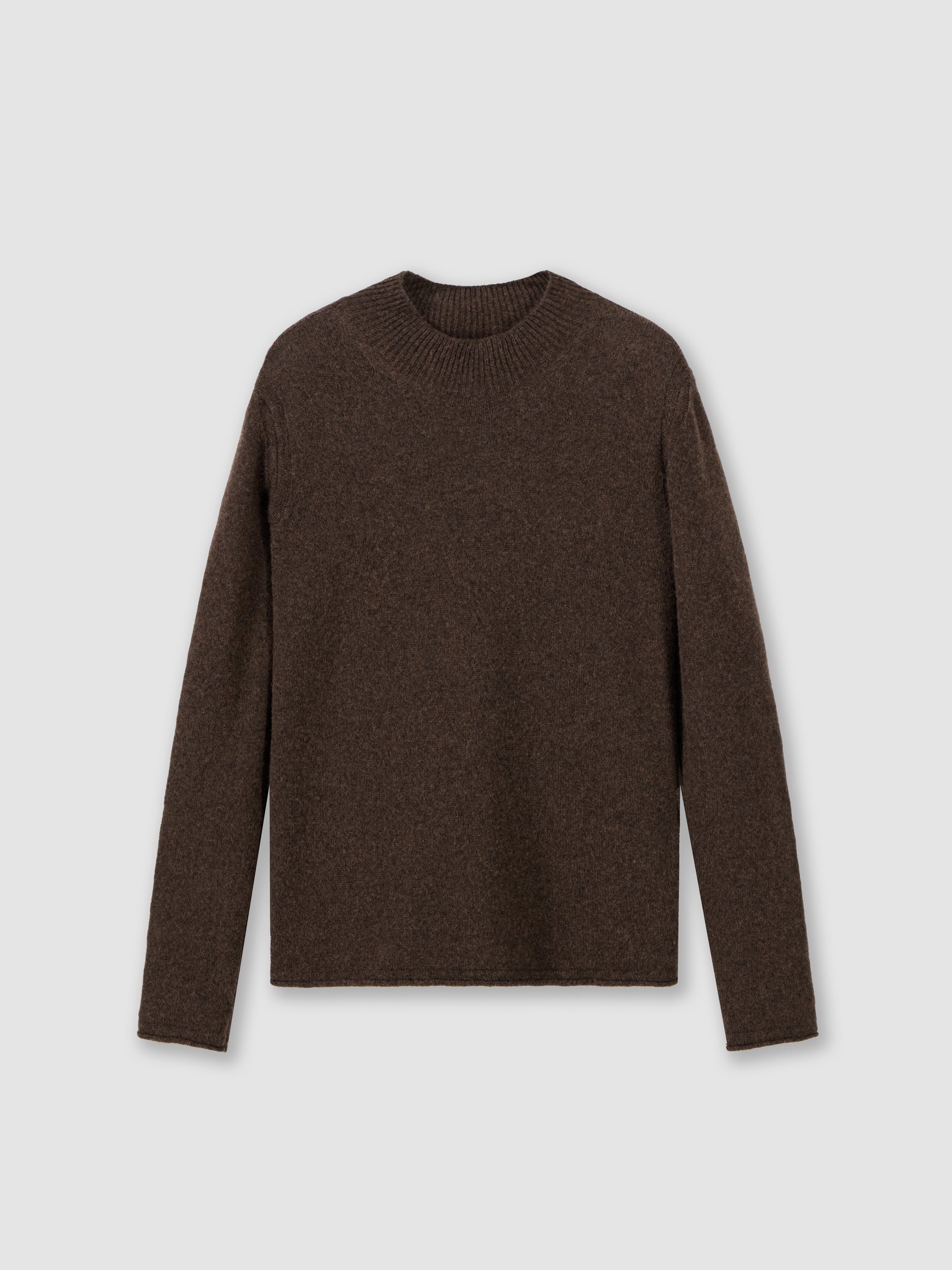 Camel wool mock-neck sweater