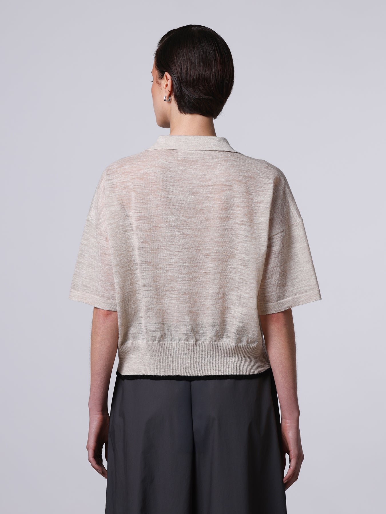 Striped linen polo