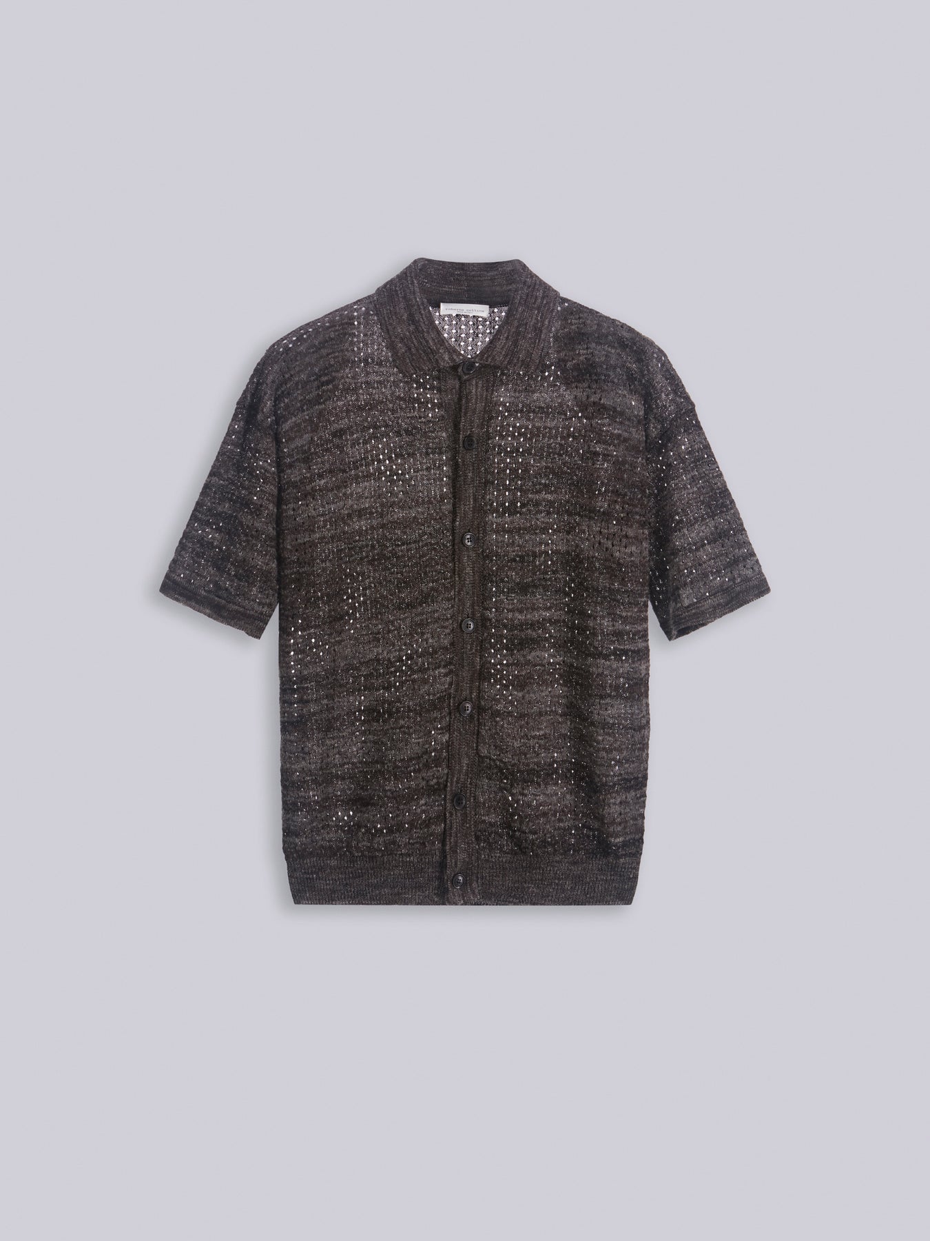 Mouliné textured-knit shirt