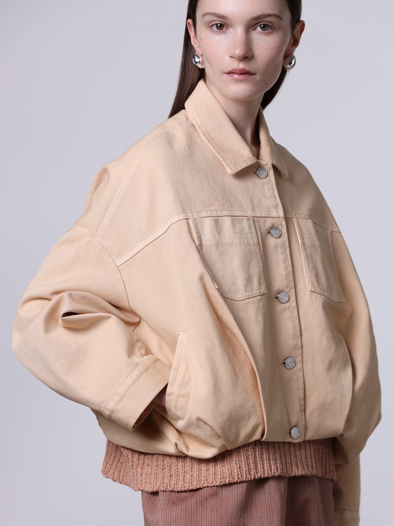 Jacket with gathered hem