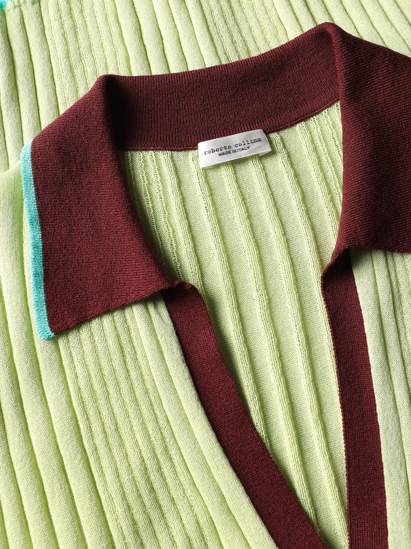 Contrast-stitch ribbed polo
