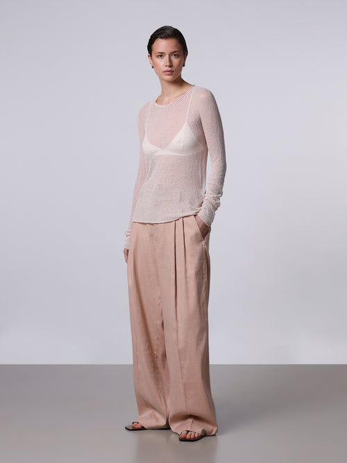 Openwork Lace-Effect sweater