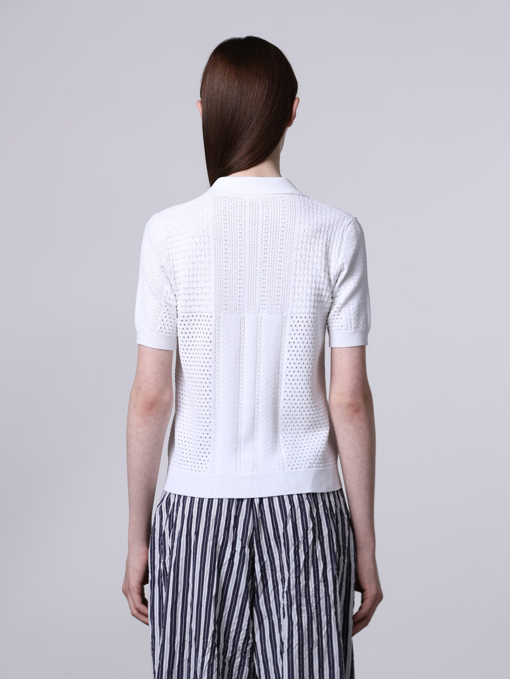Mixed-stitch polo