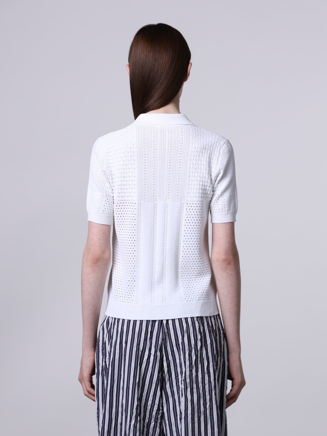 Mixed-stitch polo
