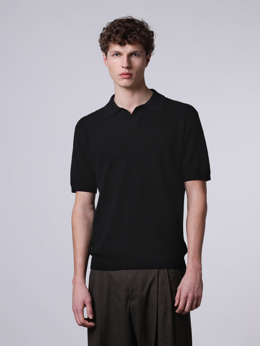 Textured knit polo