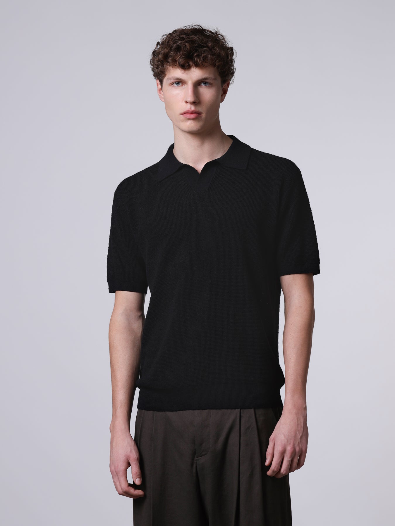 Textured knit polo