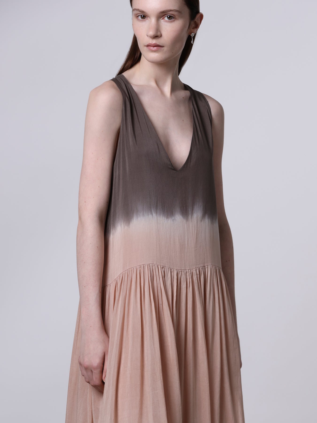 Tie-dye gathered dress