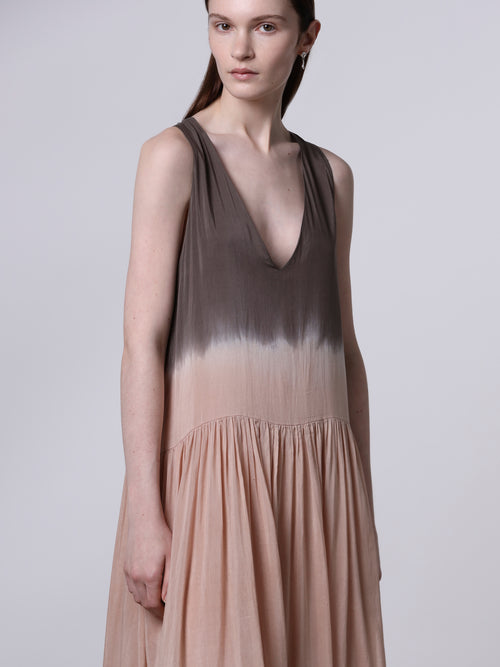 Tie-dye gathered dress