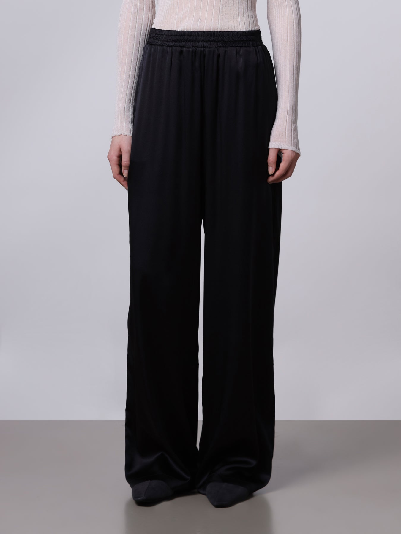Wide silk trousers