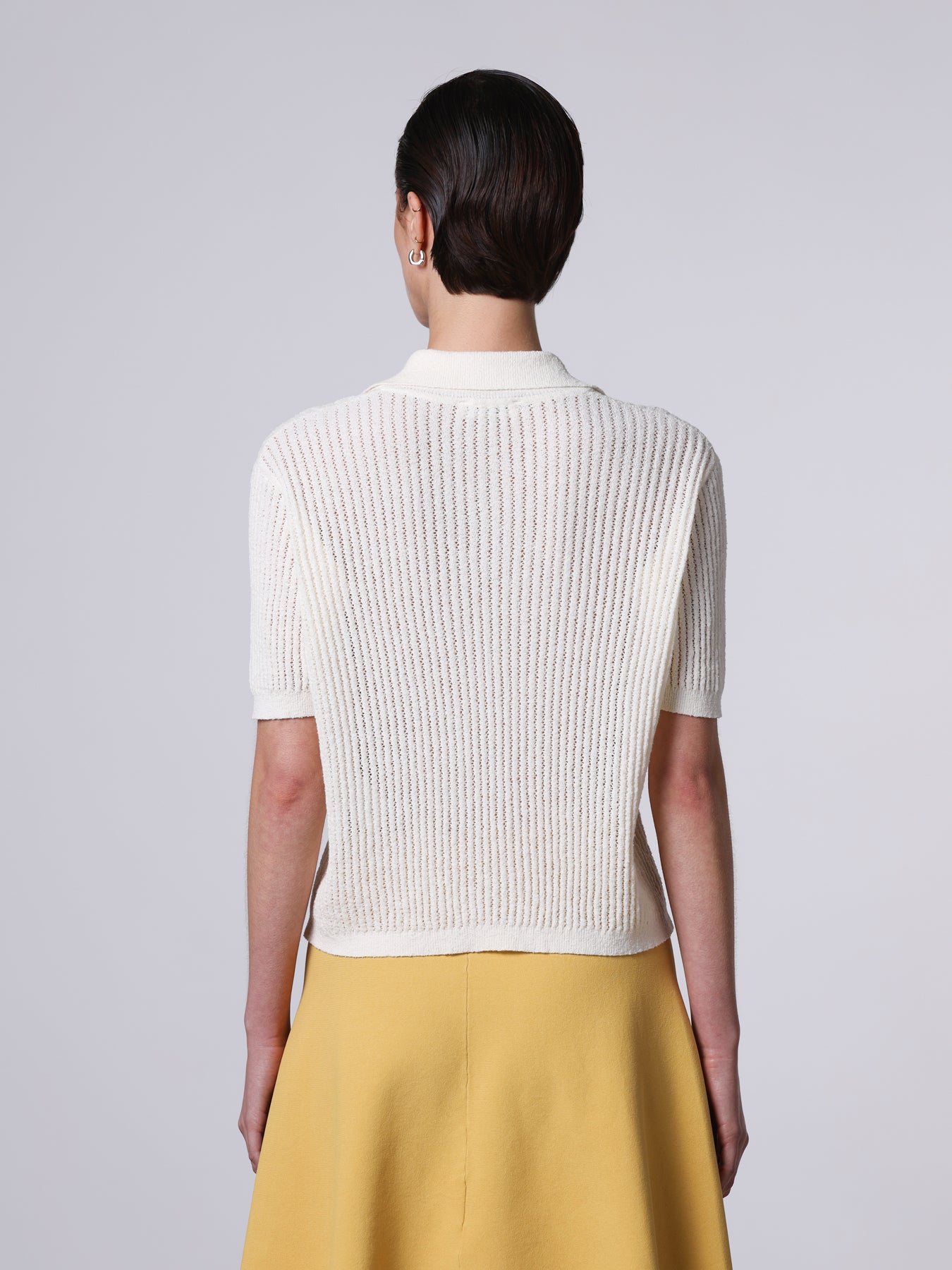 Openwork knit polo
