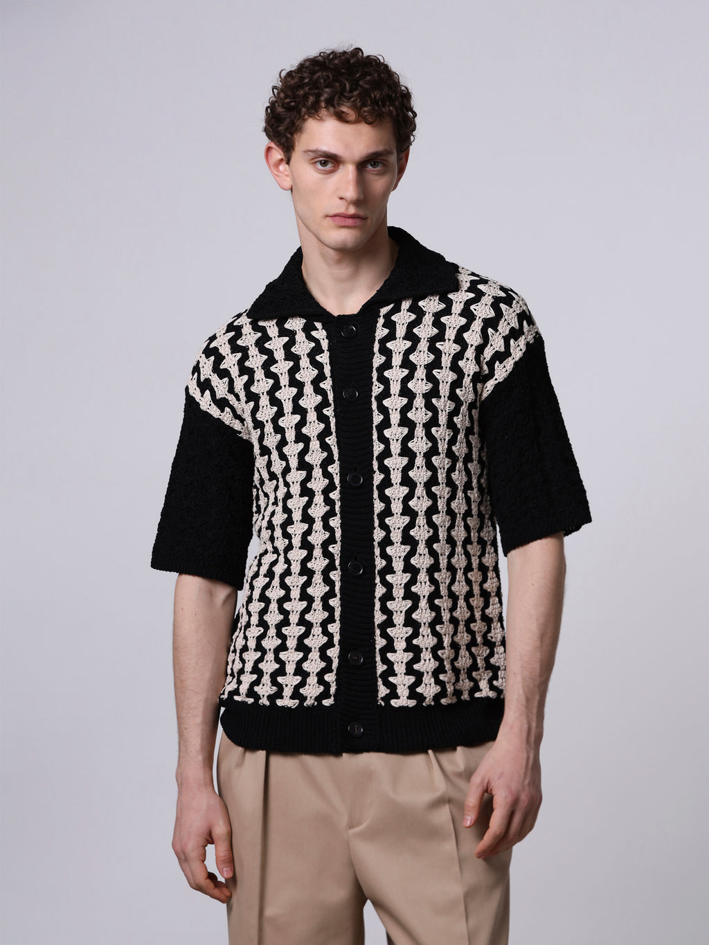 Bicolor jacquard shirt
