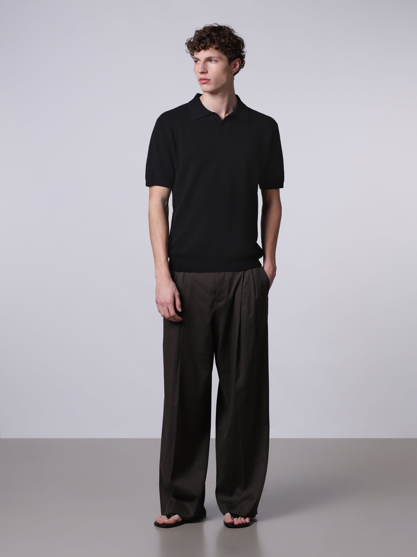 Textured knit polo