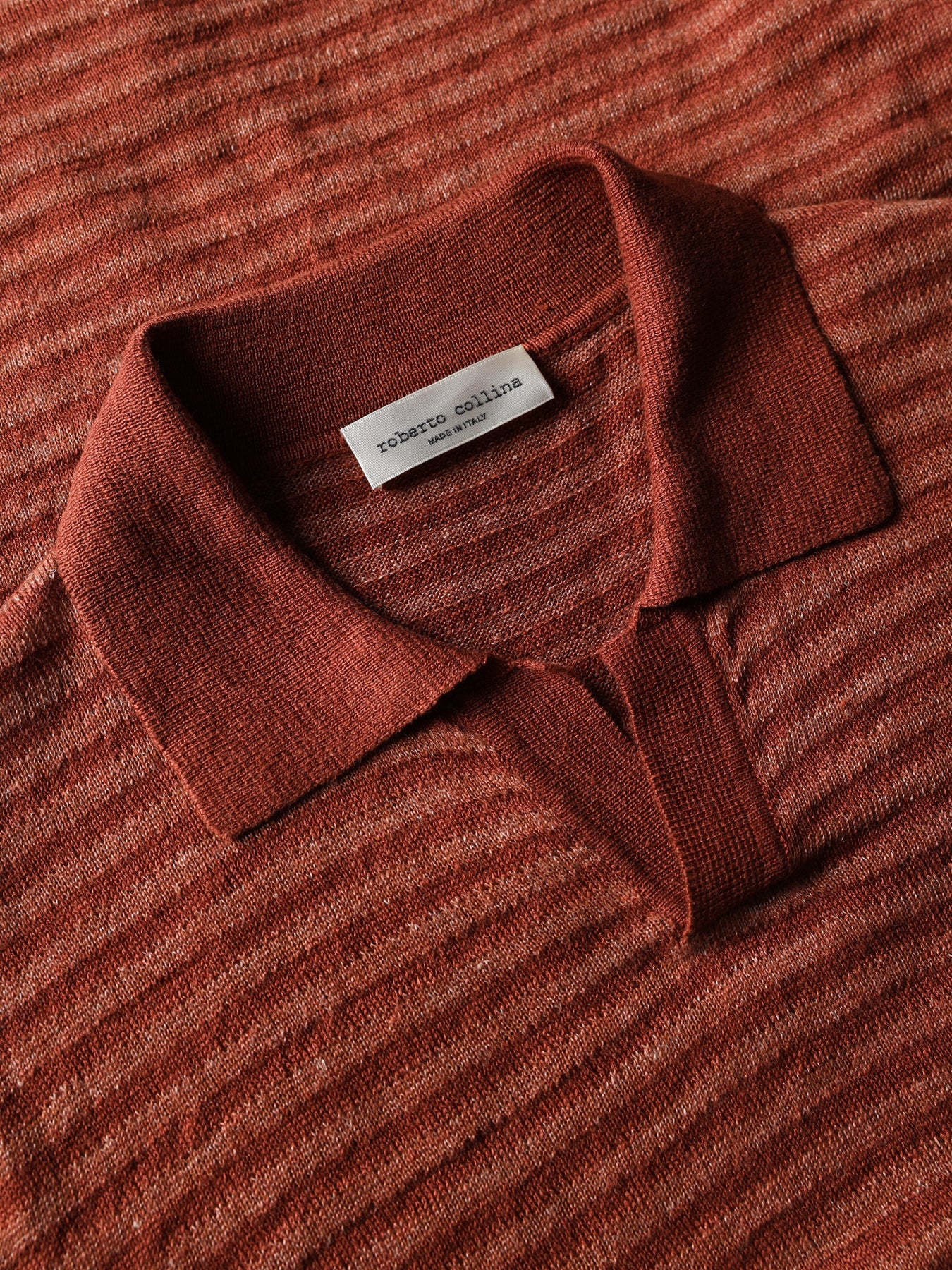 Striped linen polo