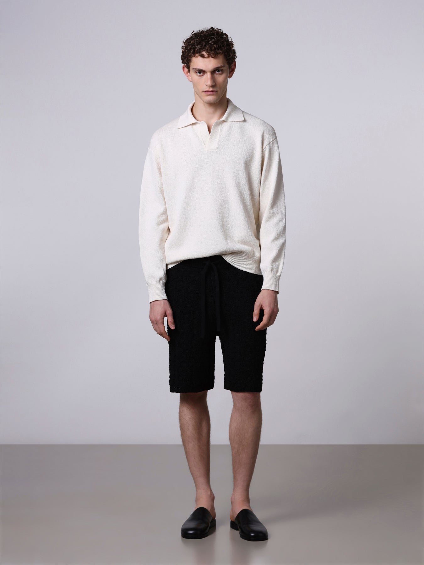 Textured knit polo