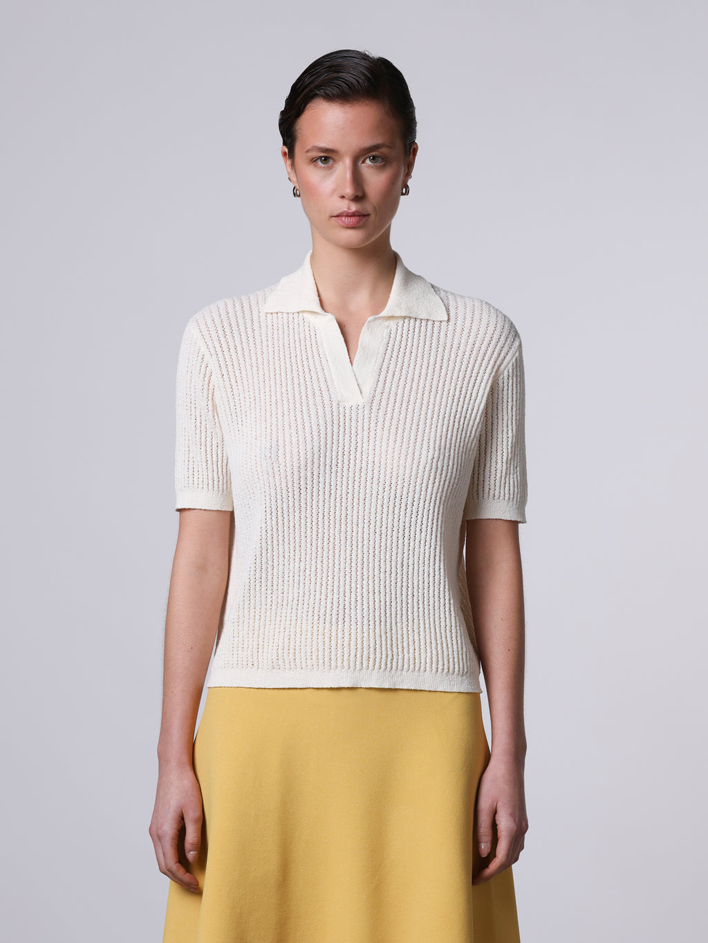 Openwork knit polo