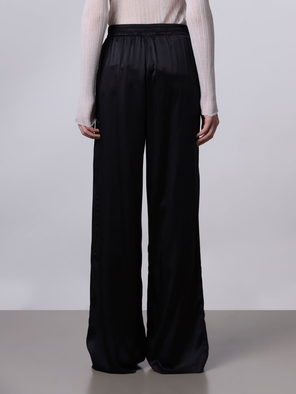 Wide silk trousers